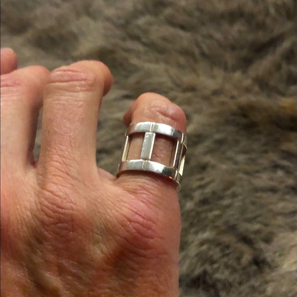 George Jensen Sterling Silver cage/barrel style ring - Picture 4 of 4